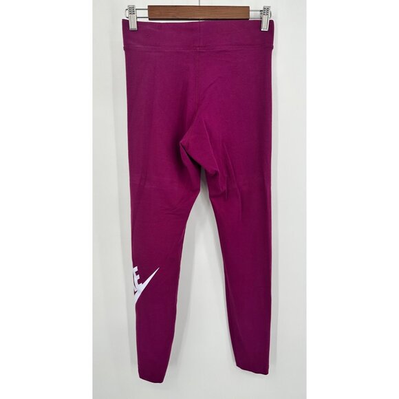 Nike Leggings Women Medium Pink High Rise Athleisure Graphic Logo - Picture 4 of 9